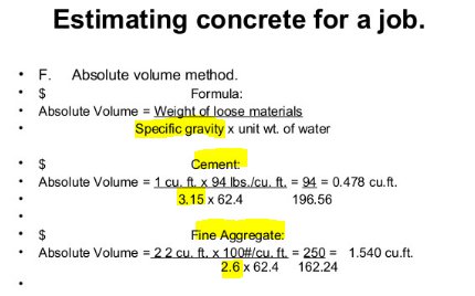 weight of 1 cy of concrete