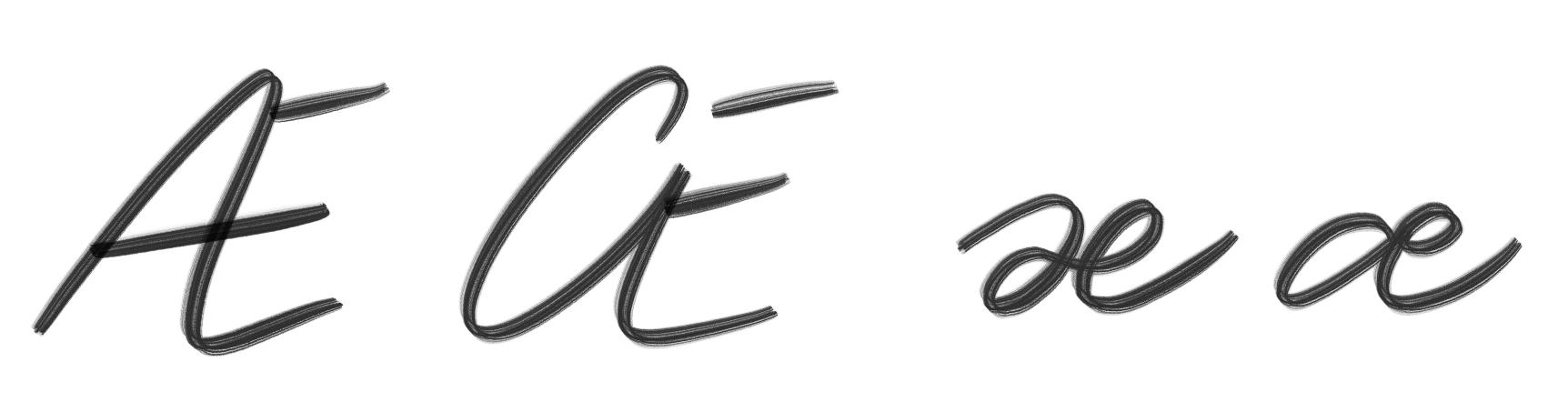 ae in cursive