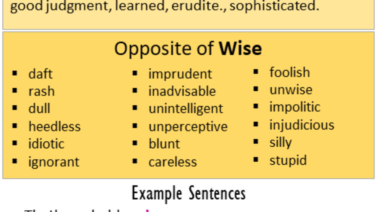 wise antonym