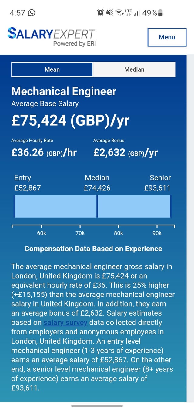 engineer salary london