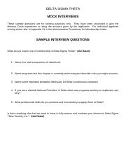 delta sigma theta interview questions