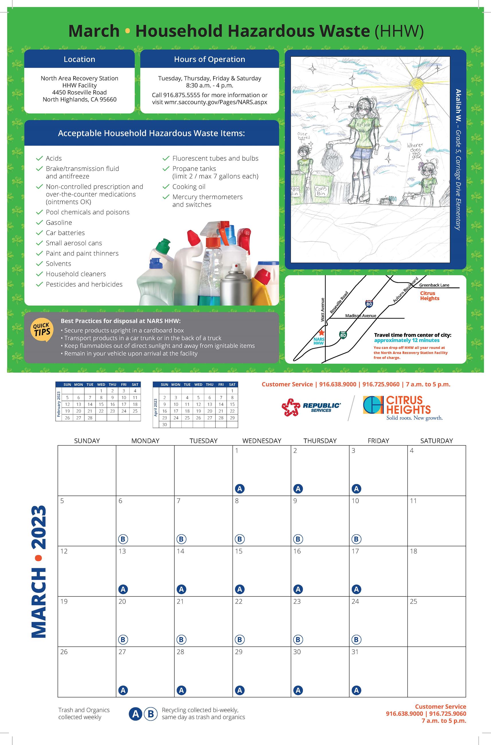 citrus heights garbage schedule