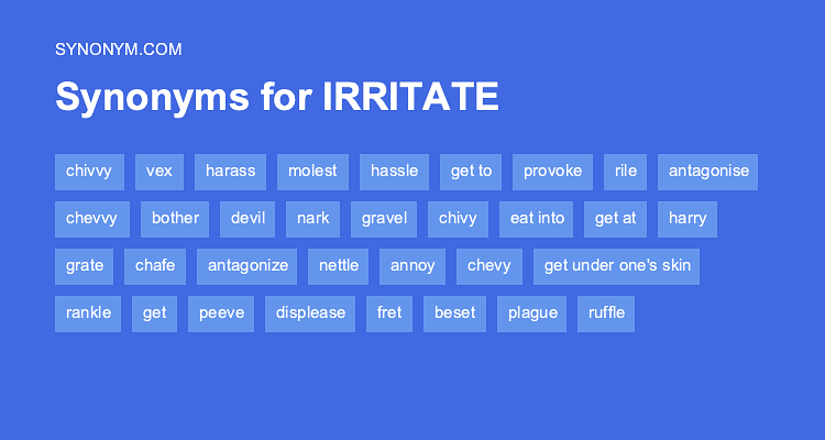 irritated synonym