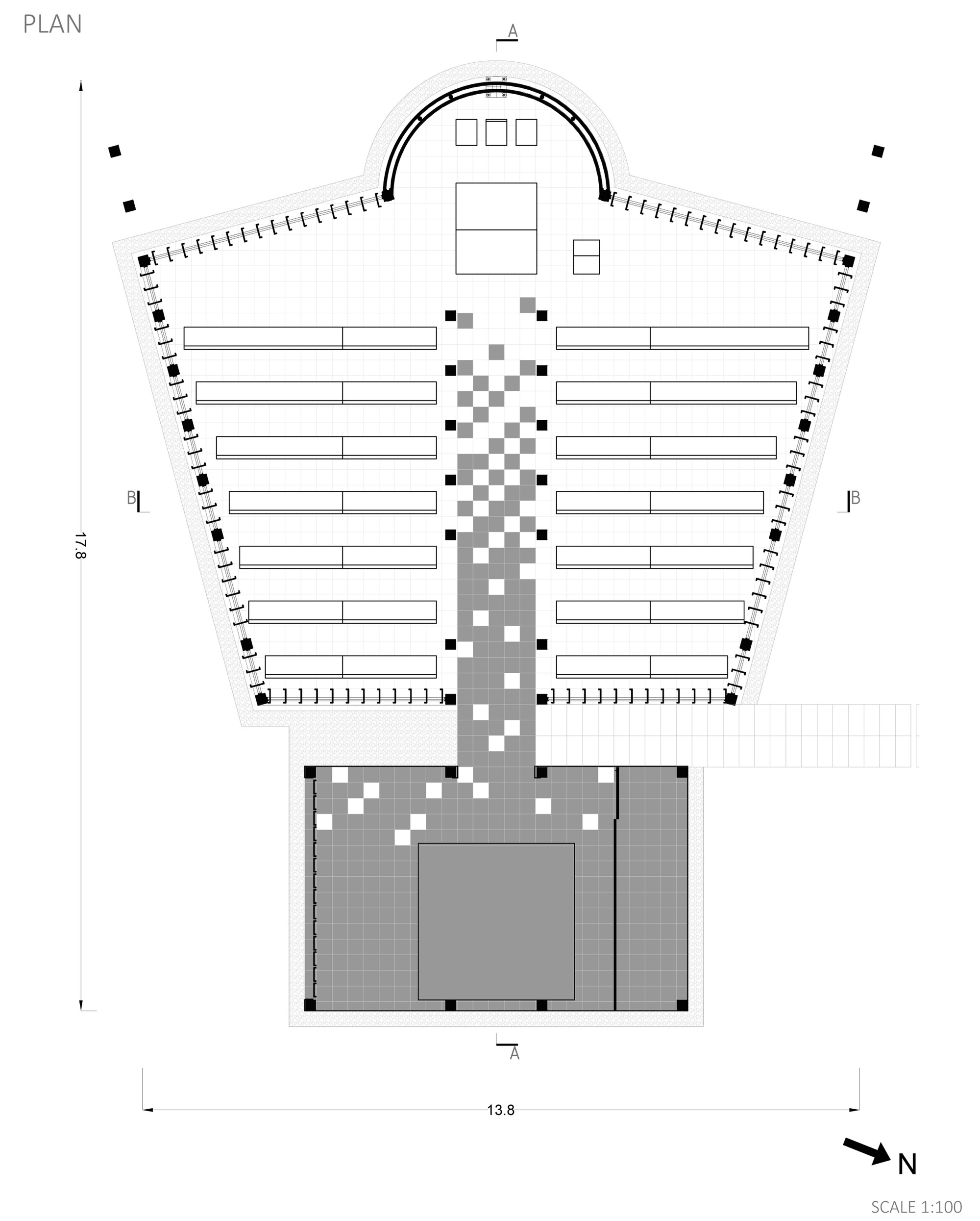 chapel floor plan with dimensions