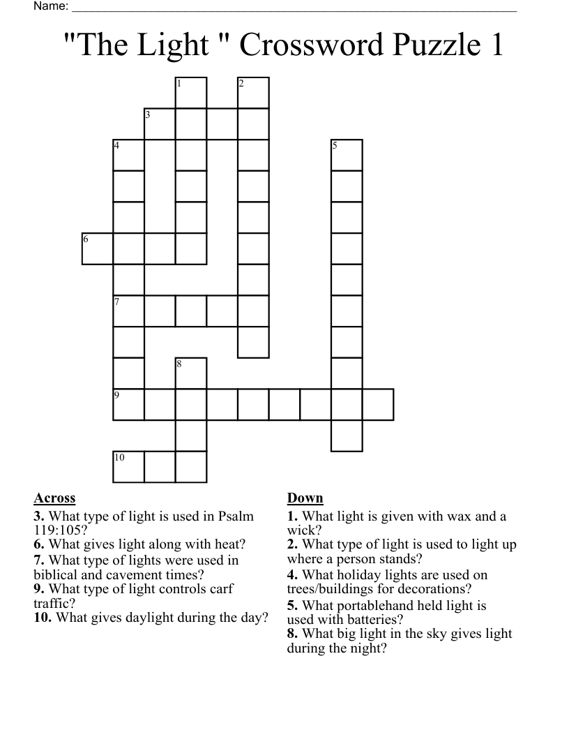 lights up crossword