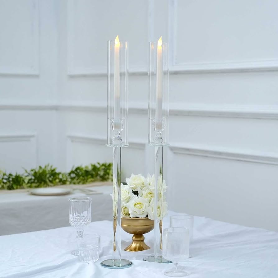 tall glass candle holders