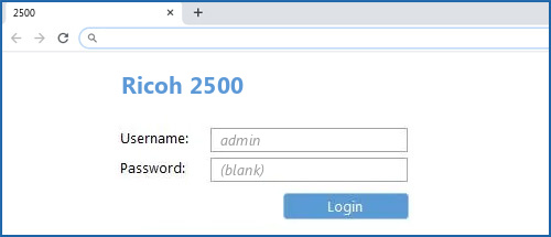 default ricoh password