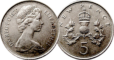 five pence coin value