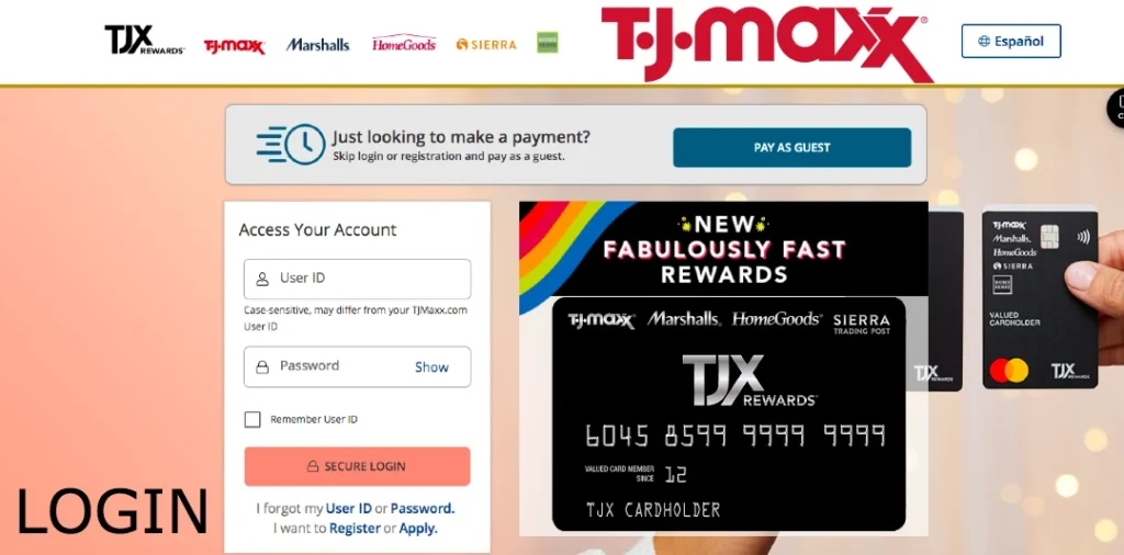 tjx credit card login