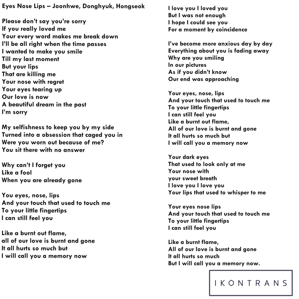 eye nose lips lyrics english