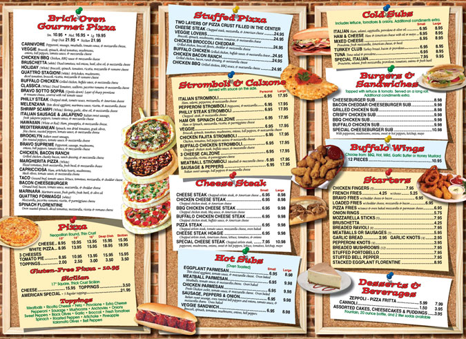 bravo pizza red hill menu