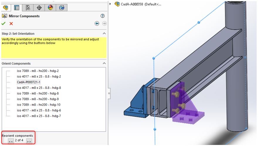 solidworks make mirrored part independent