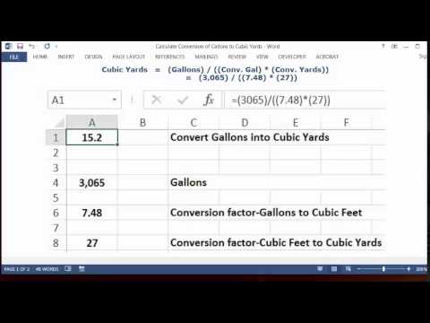 convert cubic yards to gallons