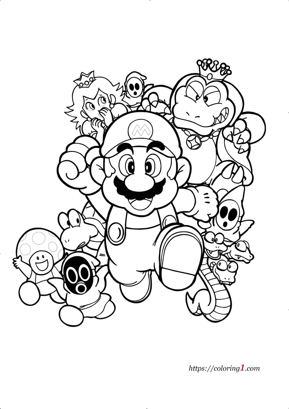 printable mario coloring pages