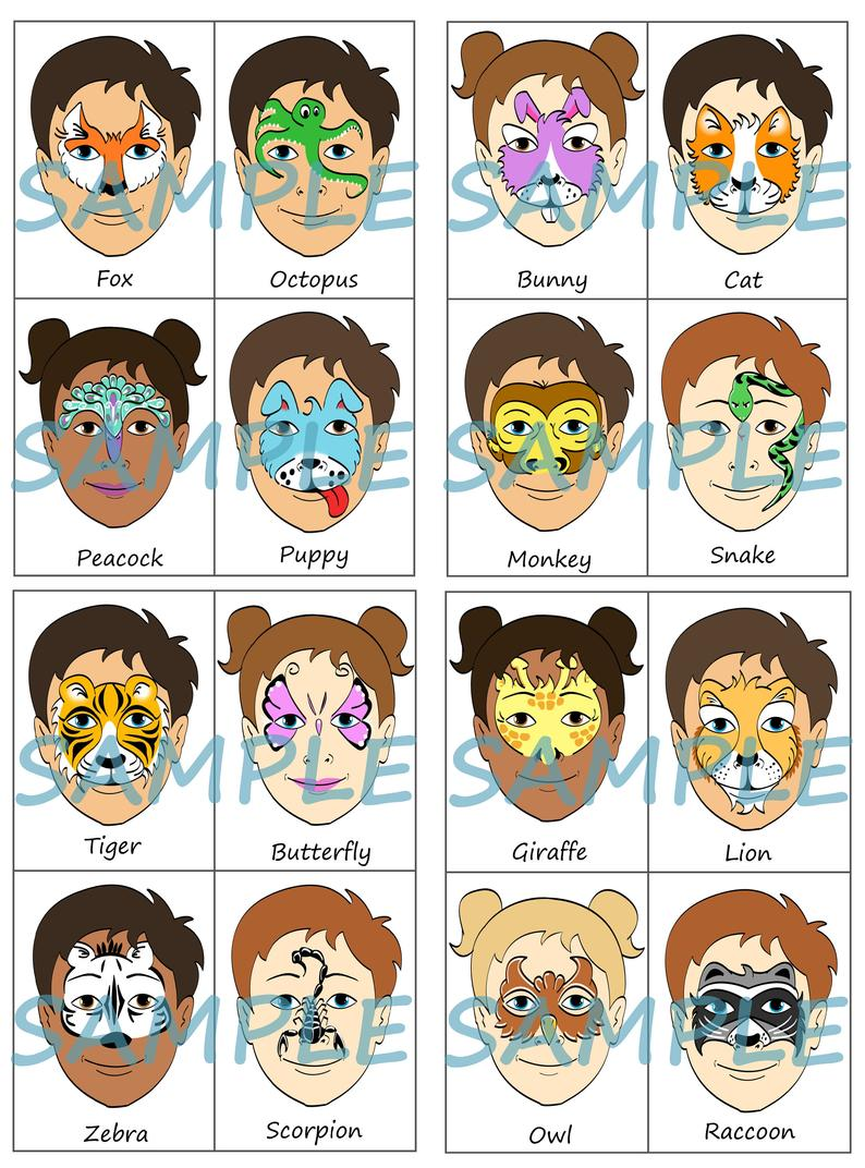 simple face painting designs printable