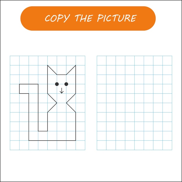 dibujo de gato en cuadricula