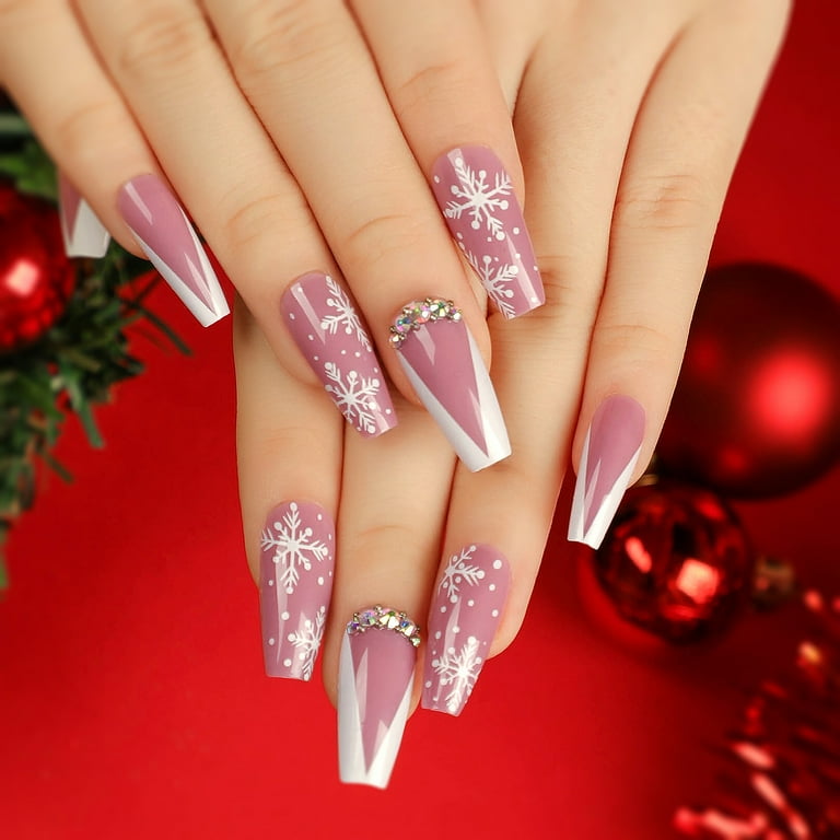 xmas acrylic nails