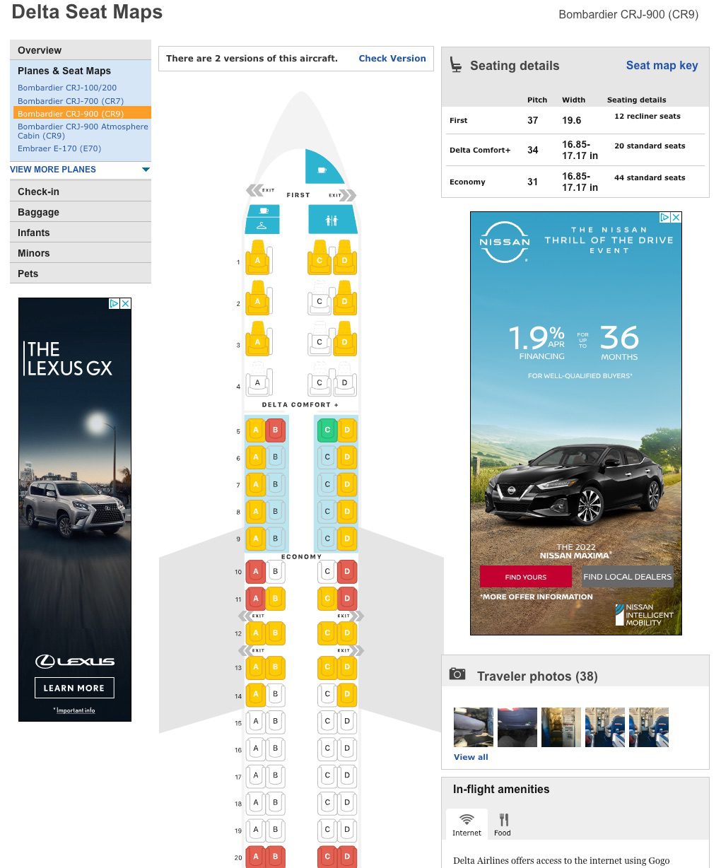 best airline seat map