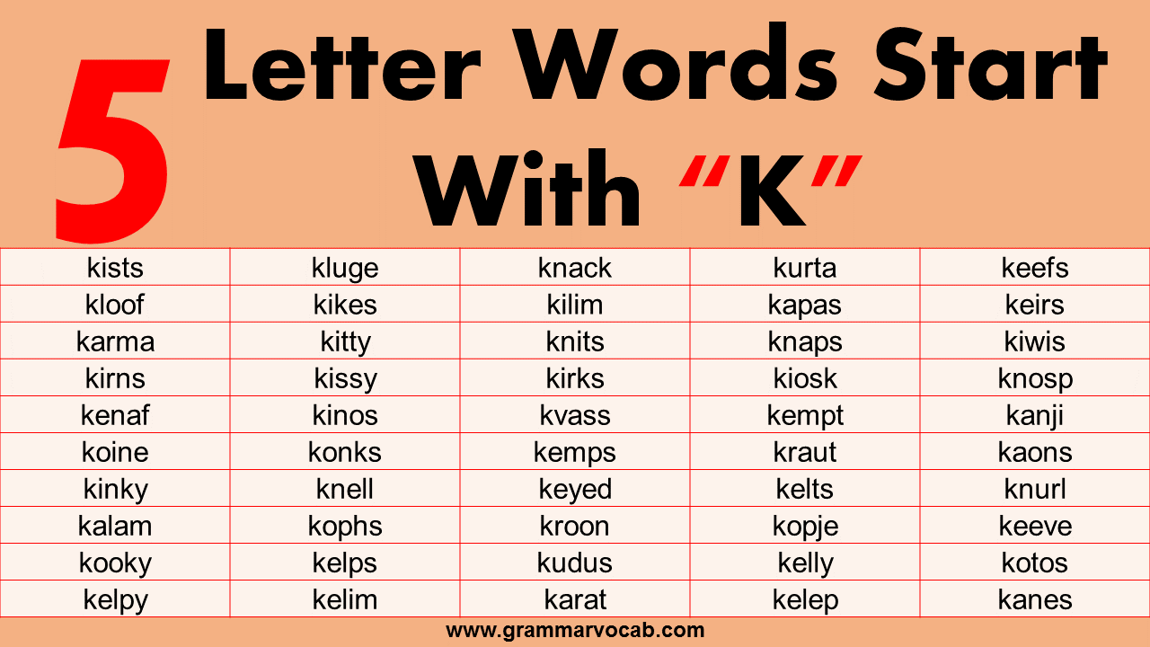 5 letter words k a