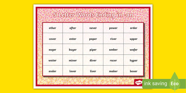 5 letter word ending que