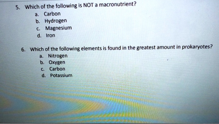 which of the following is a macronutrient