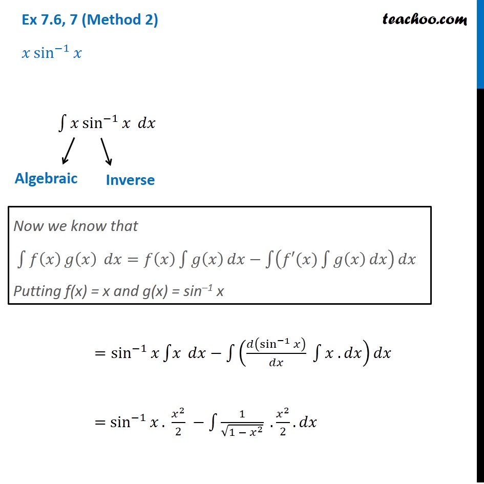 integrate x sin inverse x