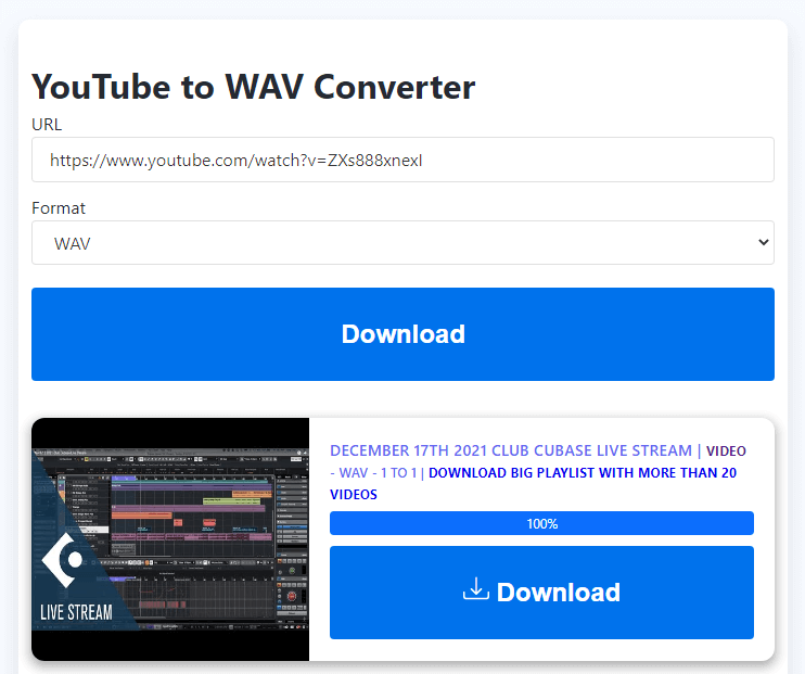 youttube to wav