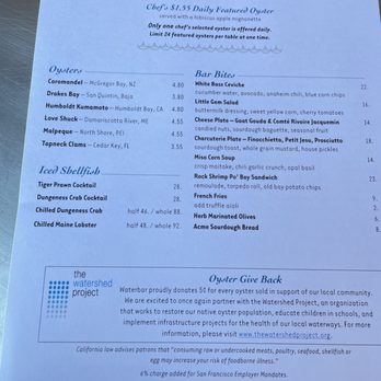 waterbar sf menu