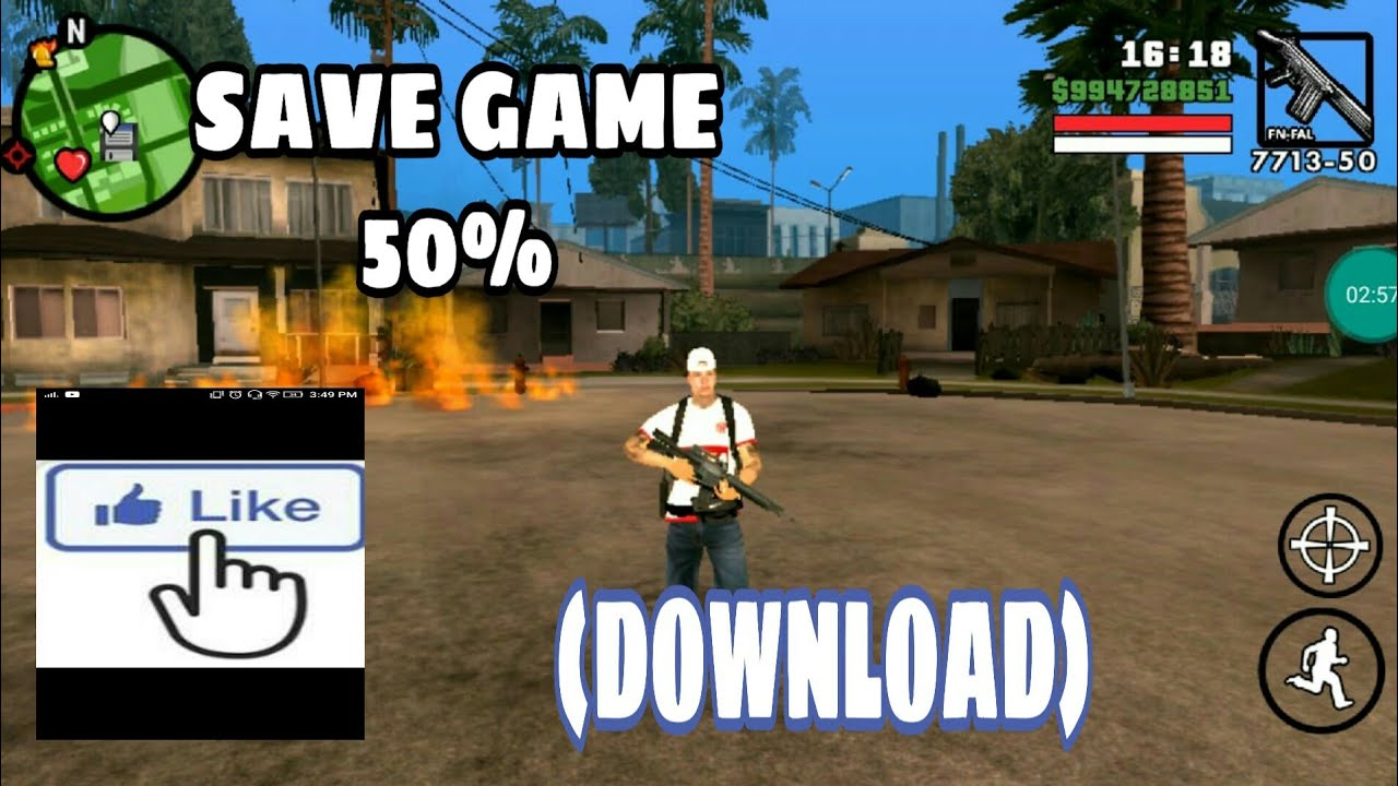 gta san andreas 50 save game file download