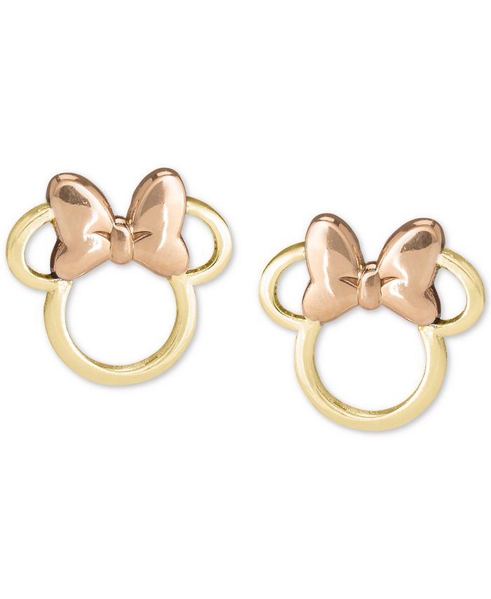 minnie mouse earrings 14k gold