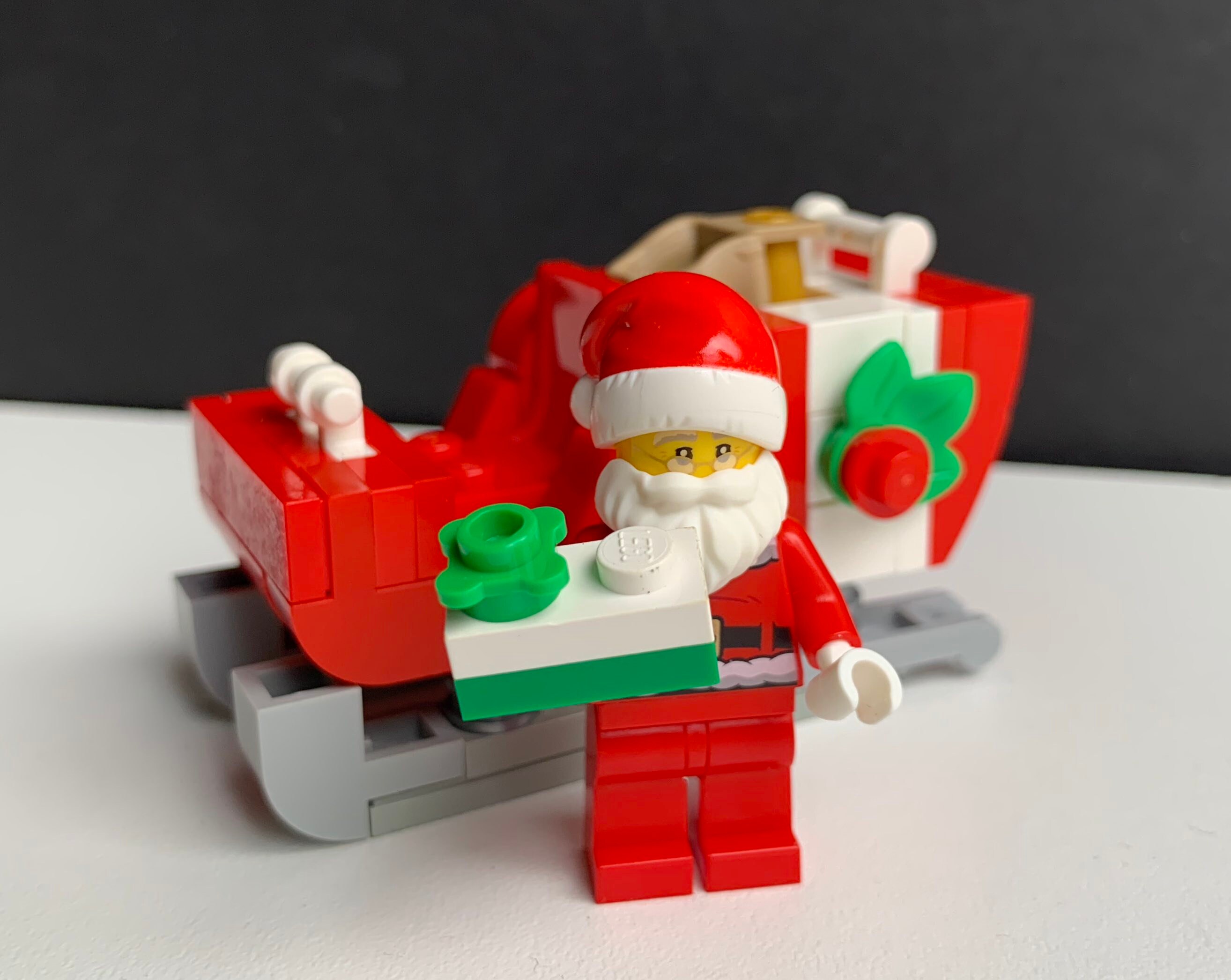 lego father christmas with sleigh