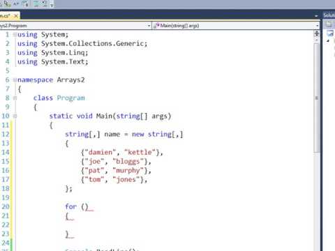 c# 2d array