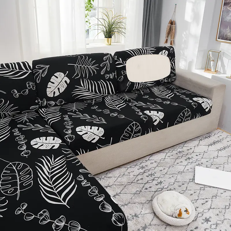 black and white sofa cover