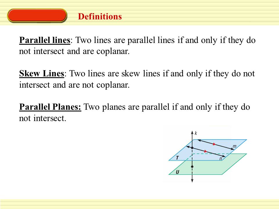 two lines that do not intersect and are not coplanar