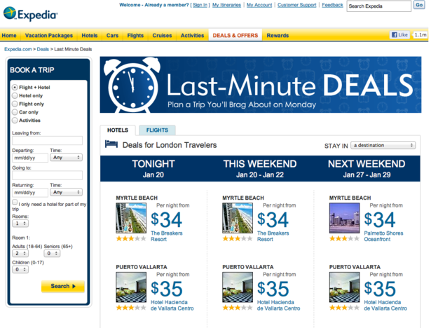 expedia last minute travel