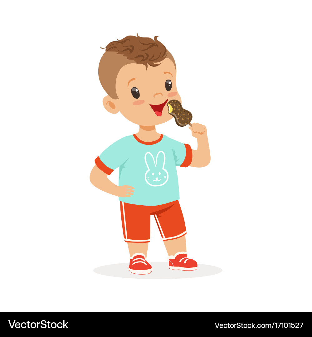 cartoon boy eating ice cream