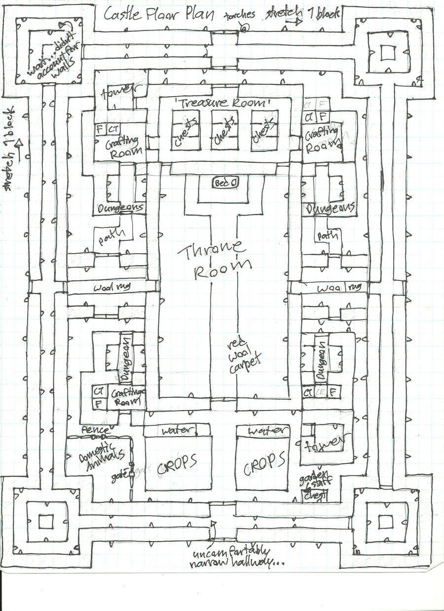 minecraft castle blueprints layer by layer