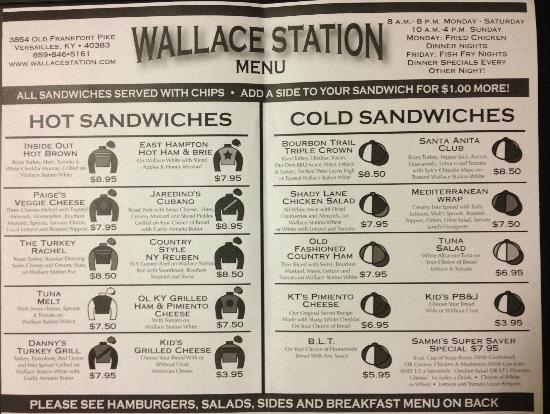 wallace station menu