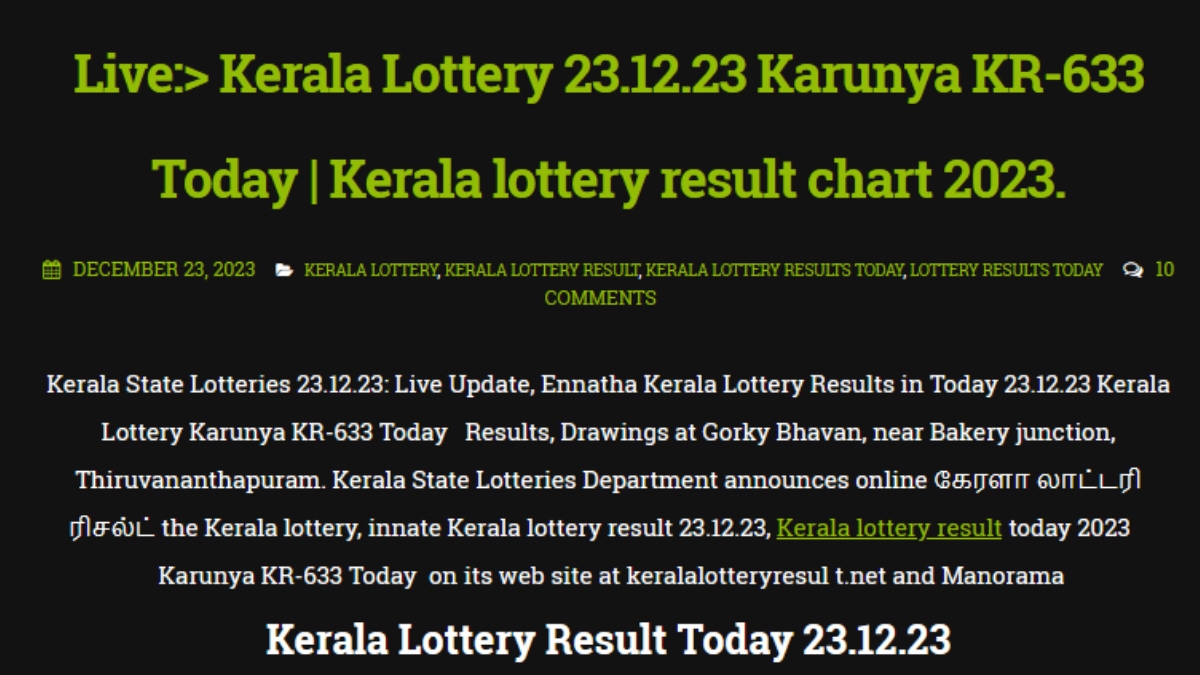 23 lottery result