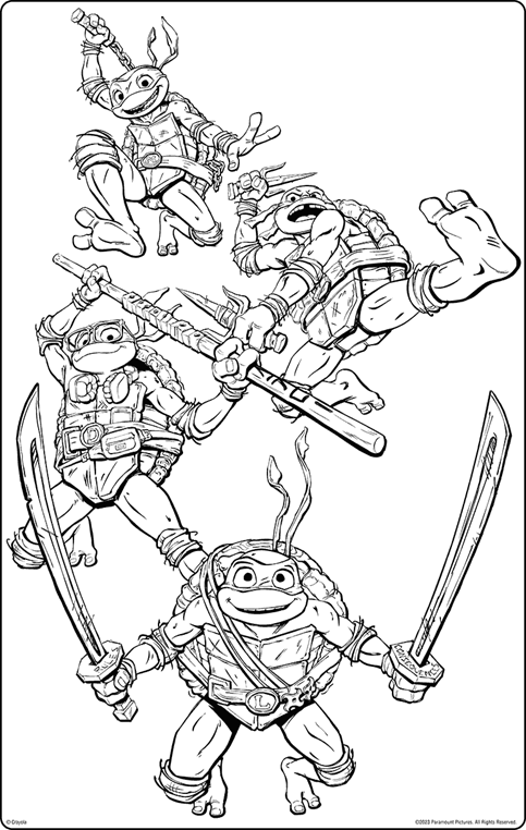 ninja turtle colouring in