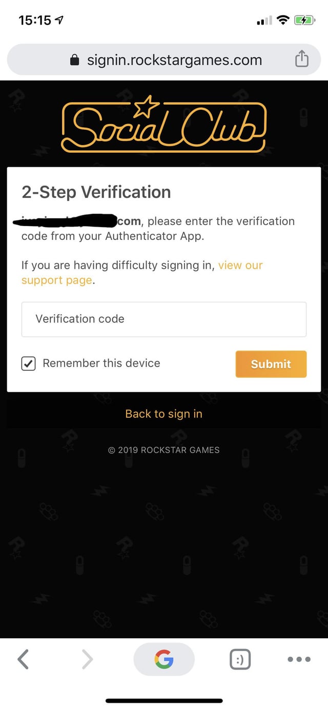 2 step verification rockstar support