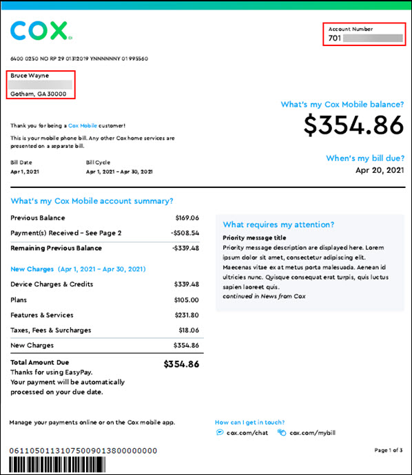 cox communications payment address