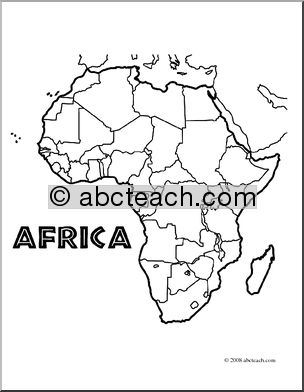 africa map coloring page