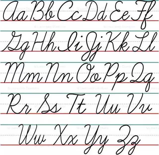 alphabet letters in cursive writing