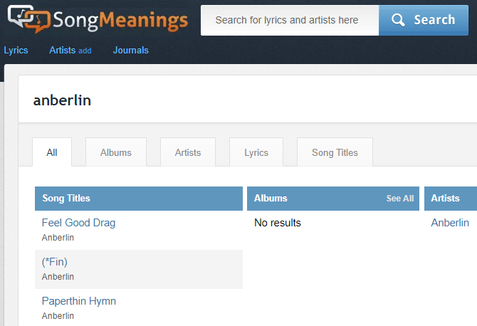 song meanings site