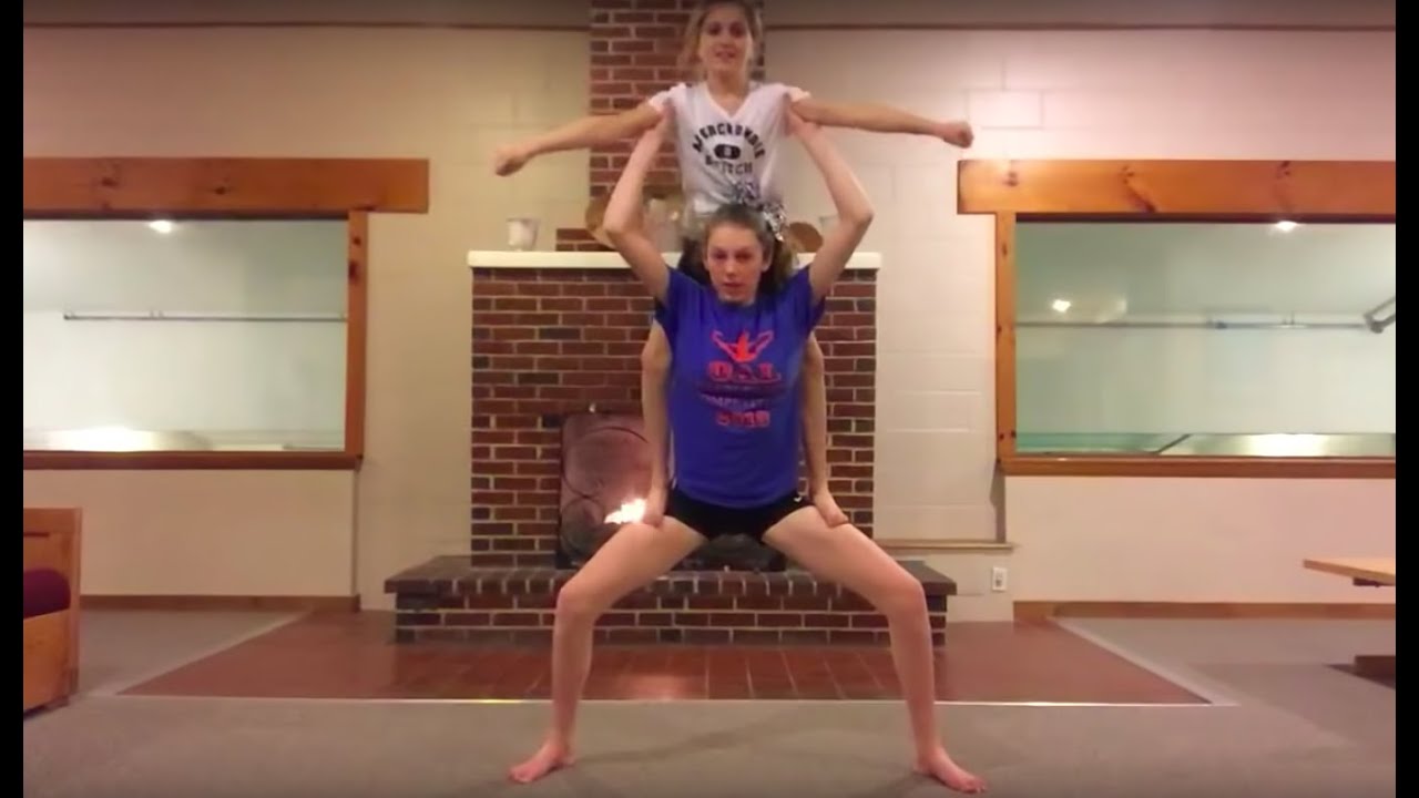 two person stunts cheerleading