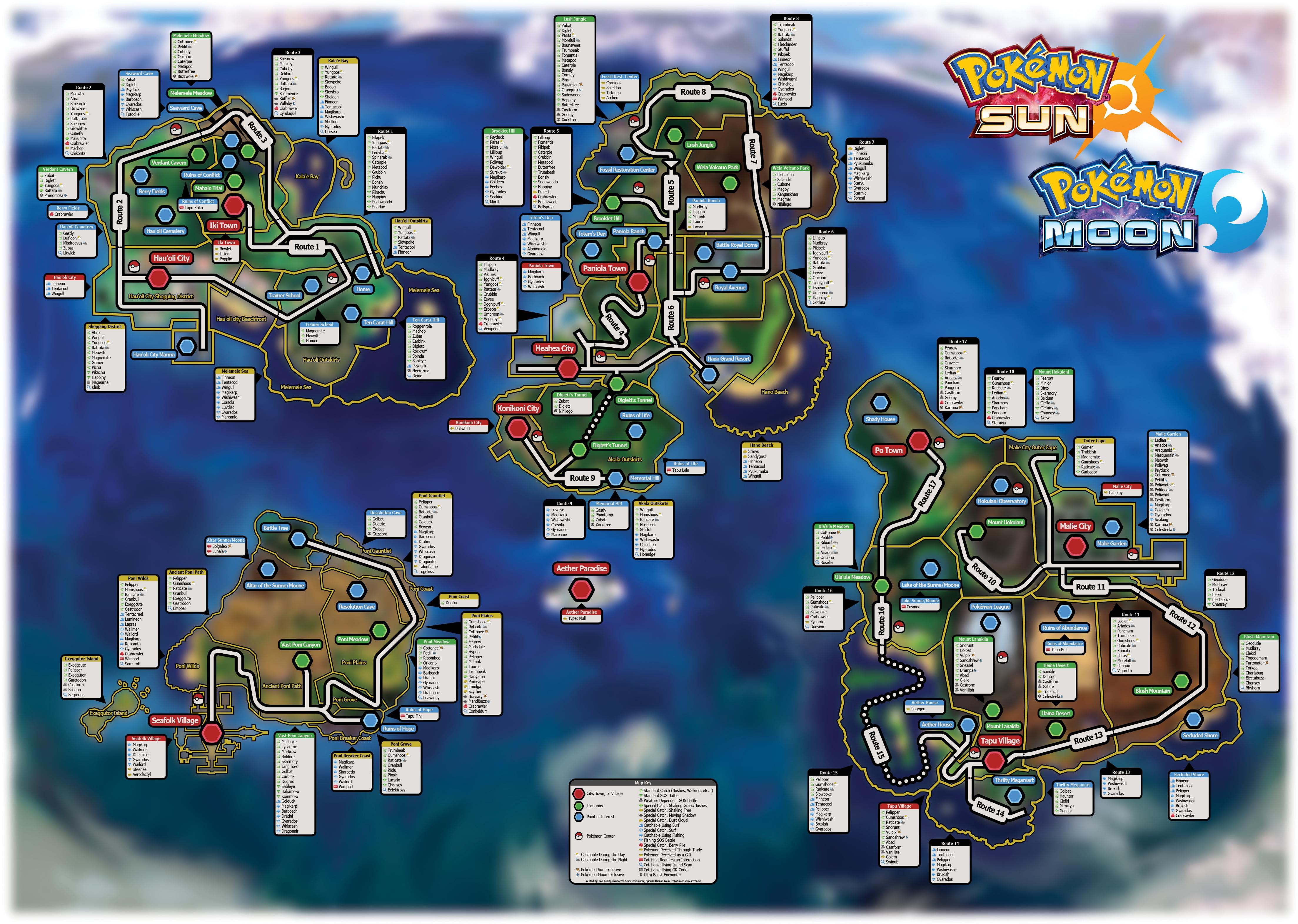 pokemon ultra moon map