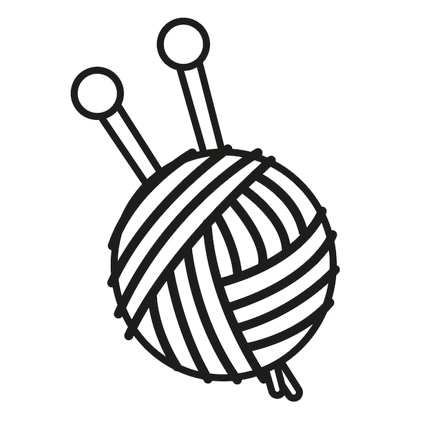 yarn clipart black and white