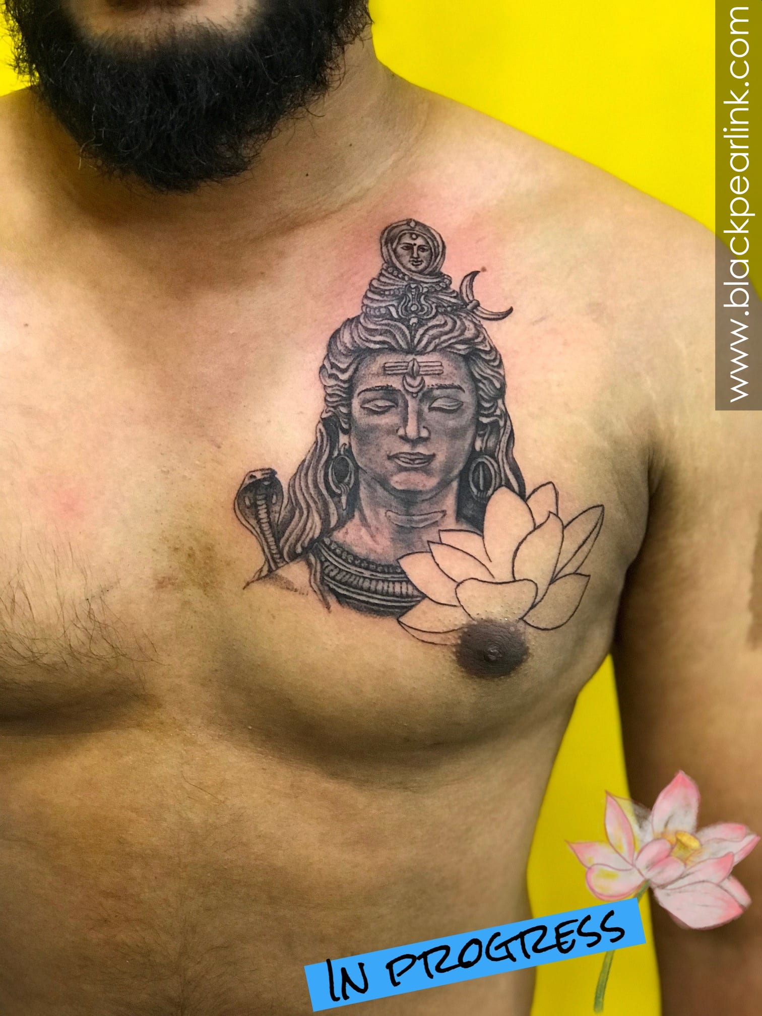 chest mahadev tattoo