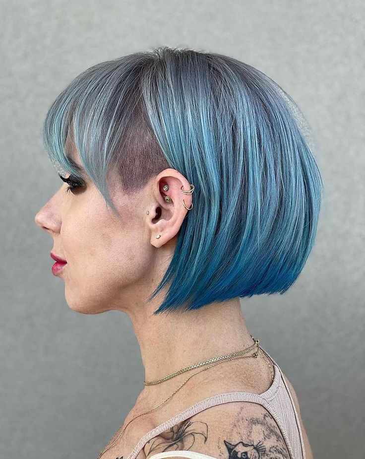 undercut bob with fringe